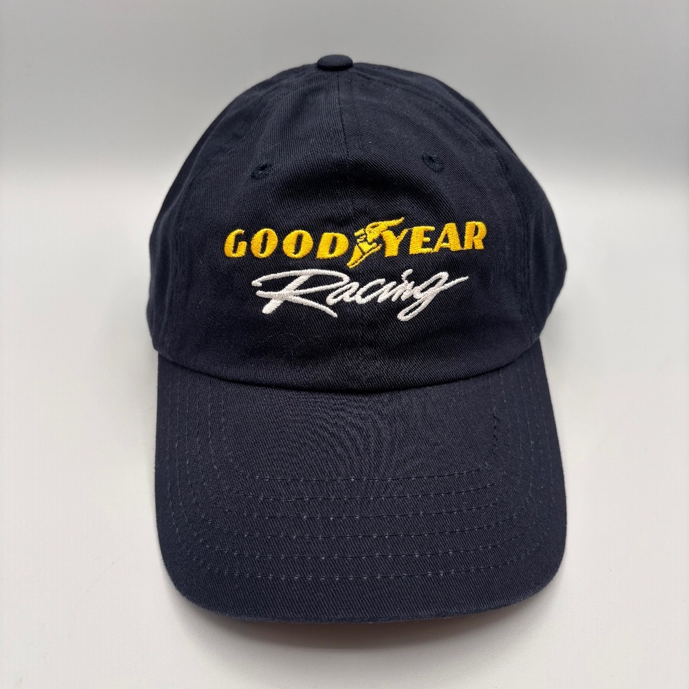 Vintage Goodyear Racing Tires Cars Retro Logo Navy Embroidered Hat